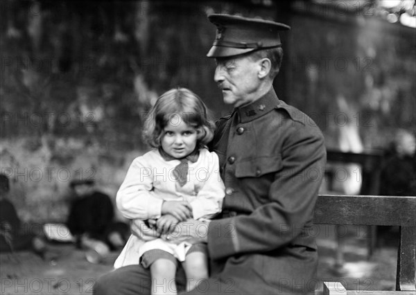 American Red Cross Worker with Young Refugee at St. Sulpice