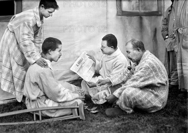 Group of wounded Italian Soldiers being cared for in American Hospital No 5