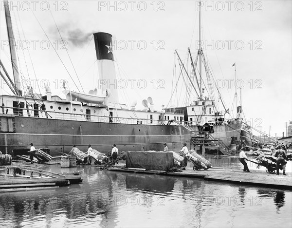 Loading Steamer during High Water