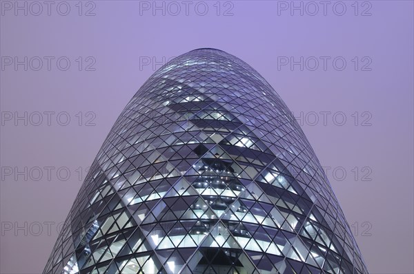 Low Angle View of Top of Gherkin Tower at Night