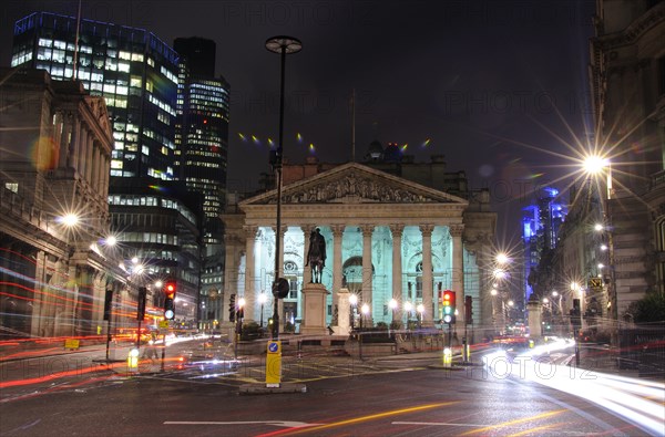 Royal Exchange Building at Night