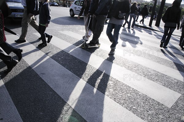 Pedestrians Crossing Road