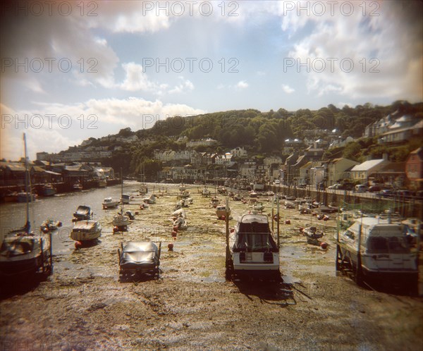 Fishing Boats at Low Tide in Harbor