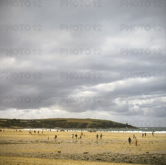 Beach Scene with Cloudy Sky