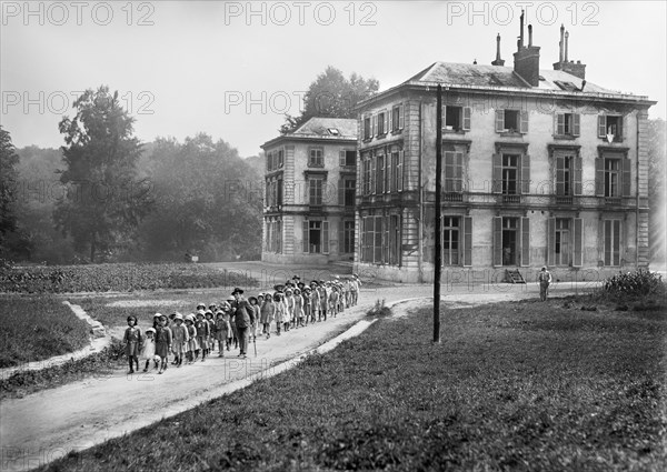 Refugee Children going to Mass on Assumption Day at Grand Val