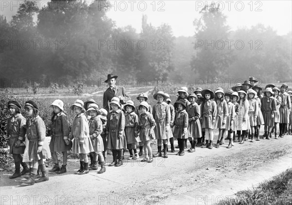 Refugee Children going to Mass on Assumption Day at Grand Val