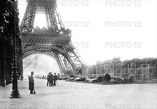 Guard at the Eiffel Tower during World War I