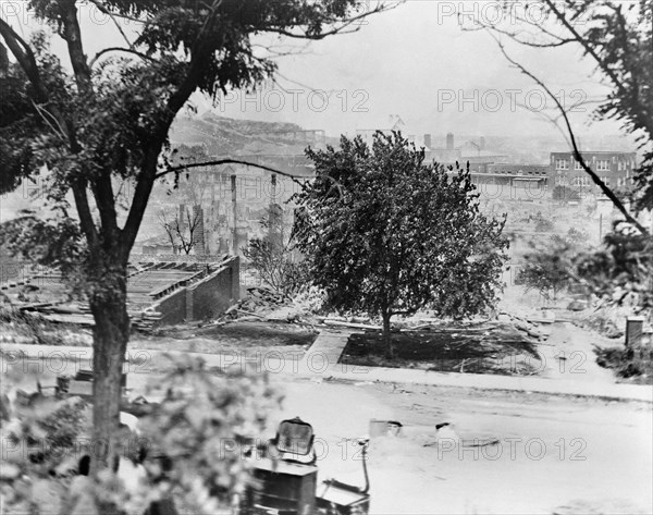 Rubble of Houses in African American Neighborhood after Race Riots