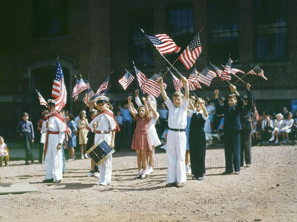 Children staging a Patriotic Demonstration