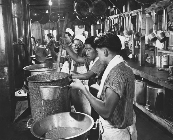 Kitchen Scene for Evacuees of Japanese Ancestry