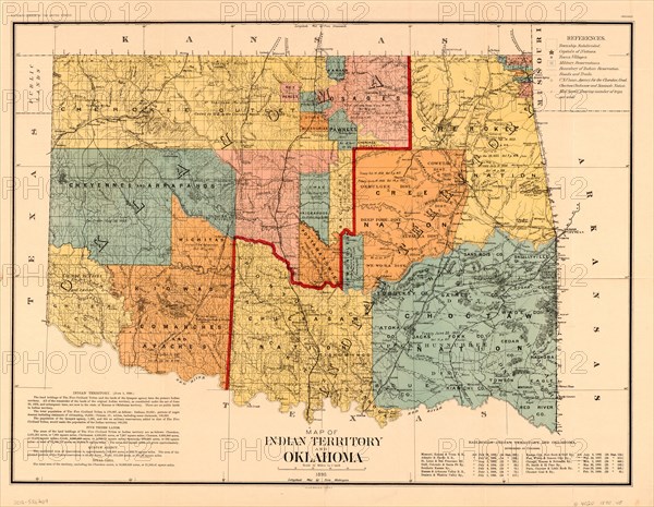 Map of Indian Territory and Oklahoma