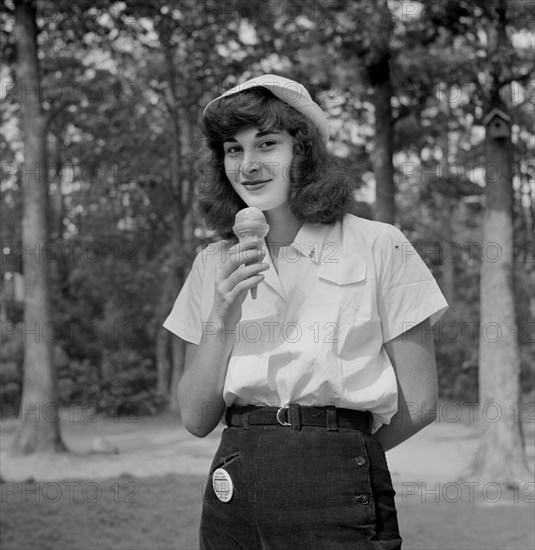 Teen Girl eating Ice Cream