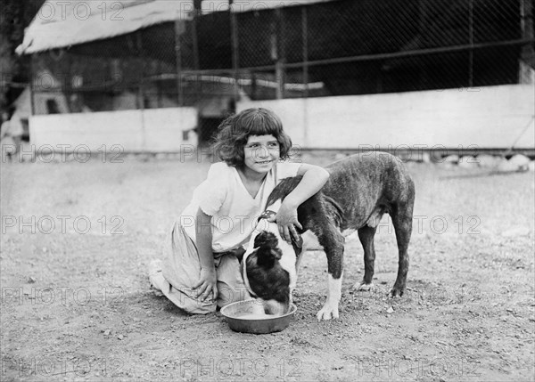 Young Girl with Dog