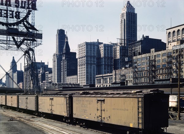 General view of part of South Water Street Illinois Central Railroad Freight Terminal