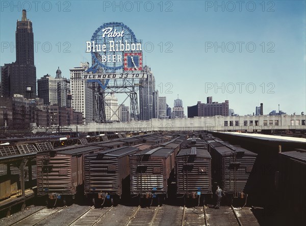 General view of part of South Water Street Illinois Central Railroad Freight Terminal