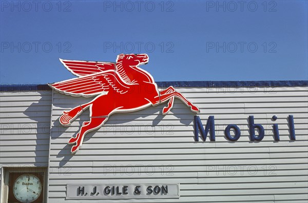 H. J. Gile & Son Mobil Gasoline Sign