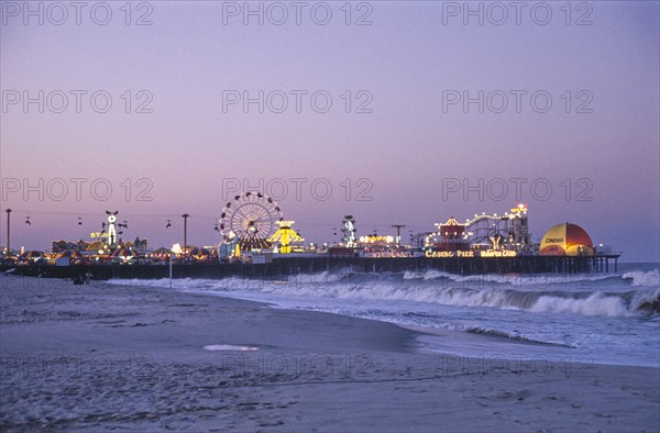 Casino Pier from beach at Dusk