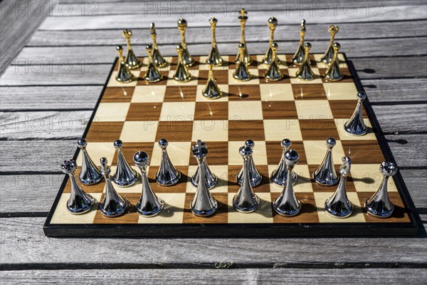 Chess Set in Outdoor Setting