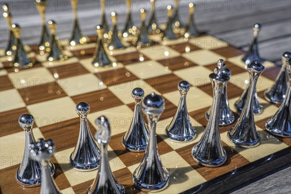 Chess Set in Outdoor Setting