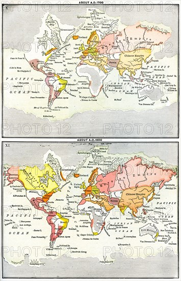 X Map of the World about A.D. 1700
