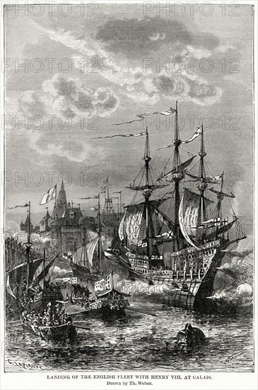 Landing of the English Fleet with Henry VIII at Calais