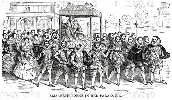 Elizabeth Borne in her Palanquin