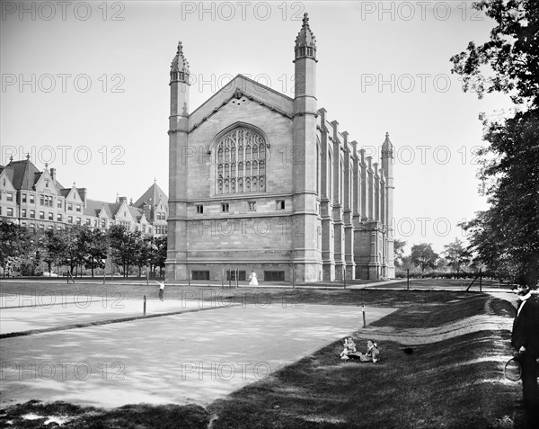 Law School Building and Tennis Courts, University of Chicago, early 1900's