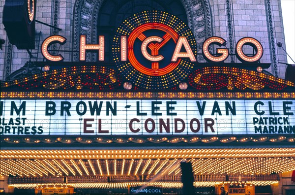 Chicago Theater Neon Marquee, Chicago, 1970