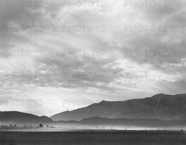 farm workers, Mt. Williamson in background, 1943