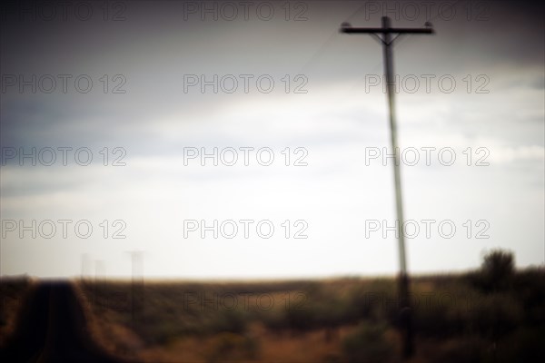 Utility Poles along Roadside, Soft Focus ,