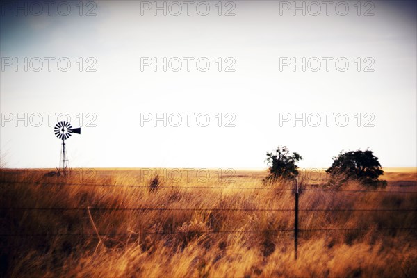 Old Windmill in Rural Landscape,,