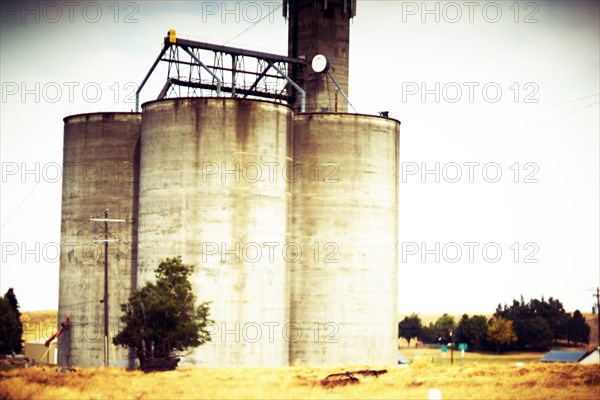 Towering Agricultural Silos,,
