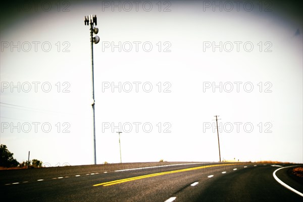 Communication Tower along Remote Highway,,