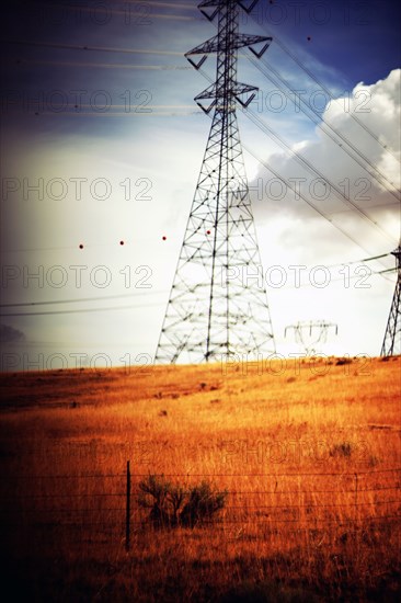 Transmission Tower in Remote Landscape ,,