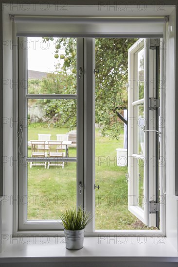 View of Garden through Window, Bornholm,