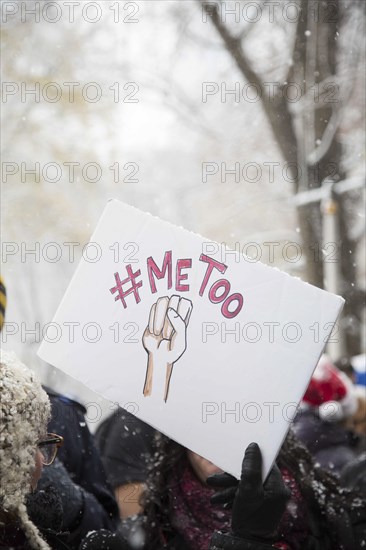 #MeToo with Fist Sign at Me Too Protest, Columbus Circle,