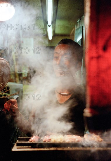 Yakitori Vendor, Omoide Yokocho,