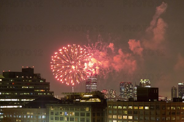 Red Fireworks at Night, Gay Pride Day,