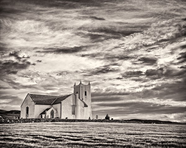 Ballintoy Parish Church and Dramatic Sky, Ballintoy,