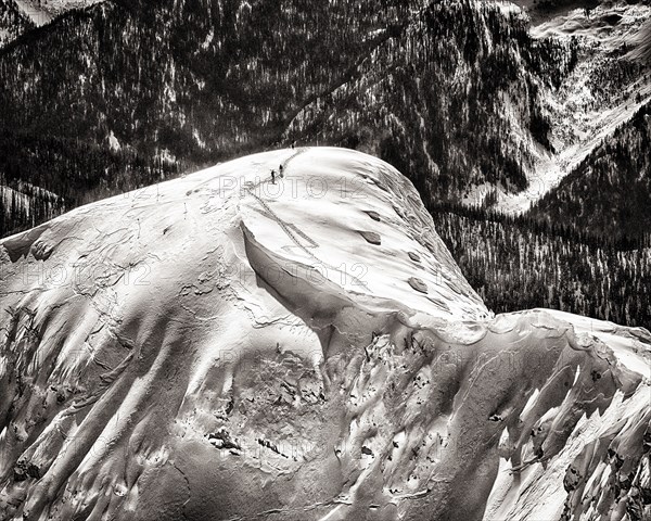 Two Skiers on Cornice, Fernie,