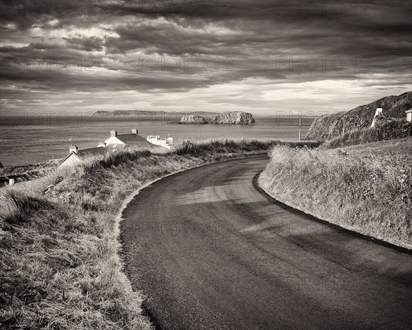 Curved Seaside Road, Rathlin Island,