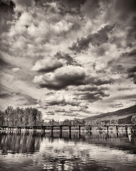 Wood Bridge over River, Cranbrook,