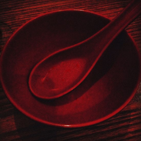 Red Bowl and Spoon,,