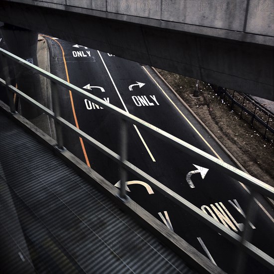 Turn Lanes viewed from Bridge, Brooklyn,