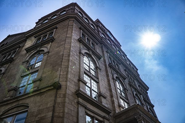 Foundation Building, Exterior Façade with Sun Flare, USA