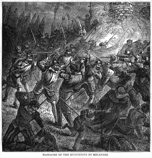 Massacre of the Huguenots by Melendez (Menendez)