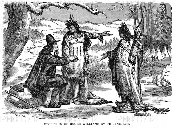 Reception of Roger Williams by the Indians