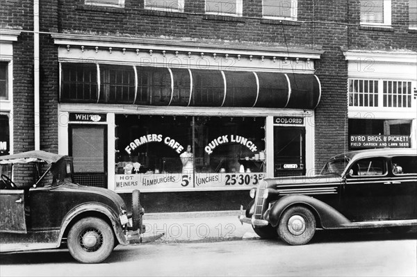 Cafe with Two Entrances Marked "White" and "Colored", near Tobacco Market