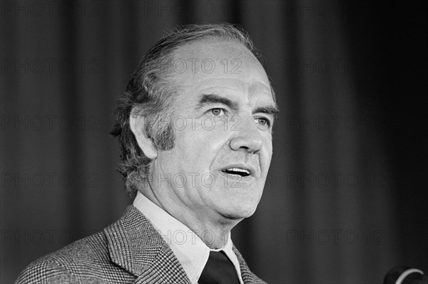 U.S. Senator George McGovern, speaking during Campaign for U.S. President