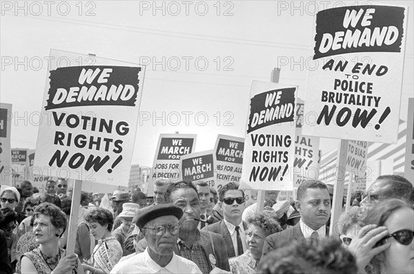 Protesters with Signs at March on Washington for Jobs and Freedom, Washington